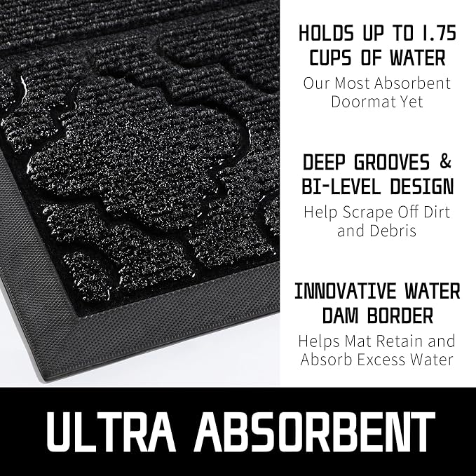 Yimobra Welcome Mat Outdoor Indoor, All-Season Waterproof Front Door Mat - Image 4