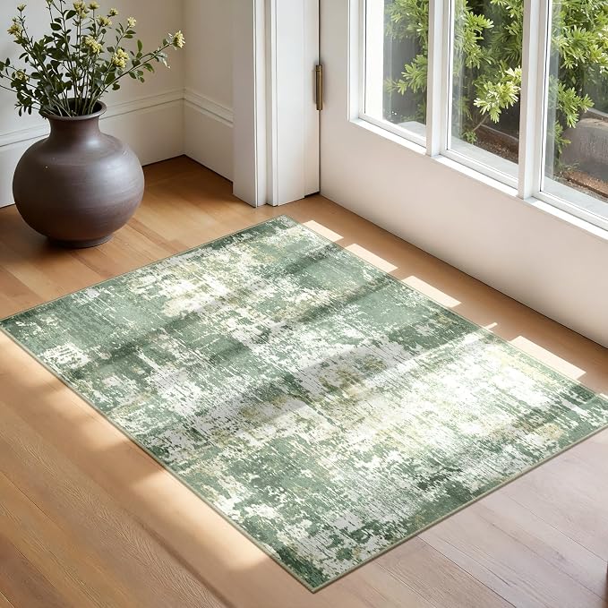 Washable Area Rugs 2'x3' Non-Slip Modern Abstract Soft by RELEANY
