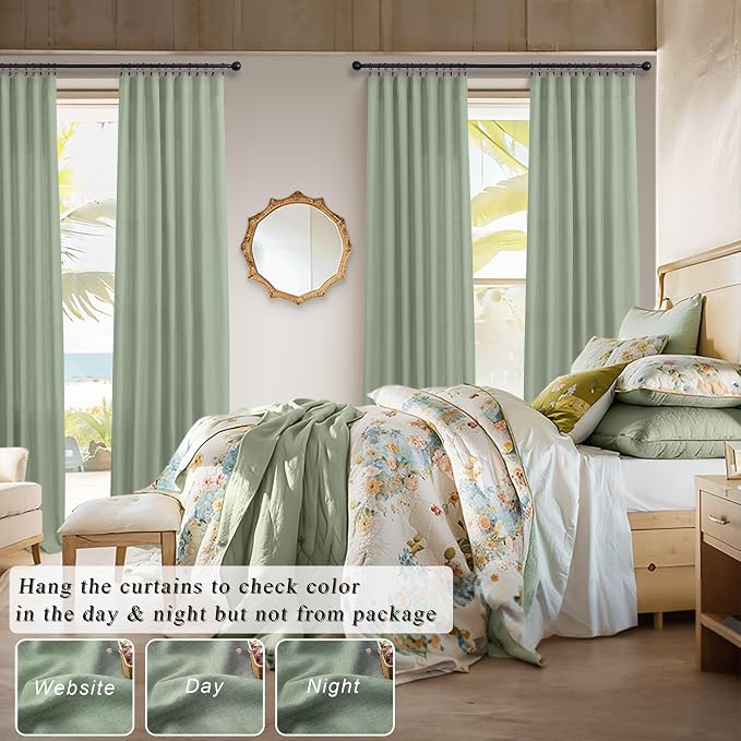 Sage Green Curtains 84 Inch Length - Image 6