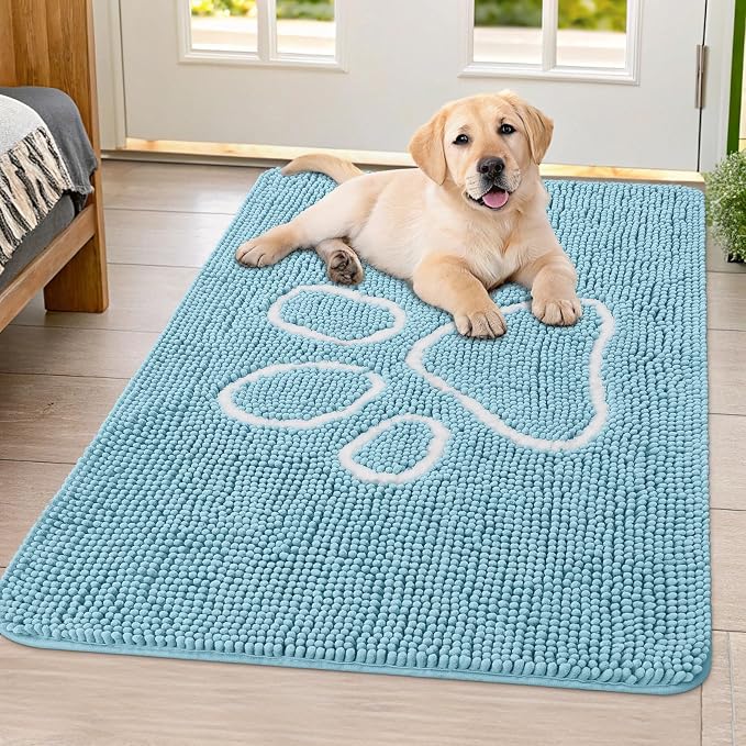 Smiry Dog Door Mat for Muddy Paws, Absorbent Dirt Trapper Non Slip Quick Dry by Smiry