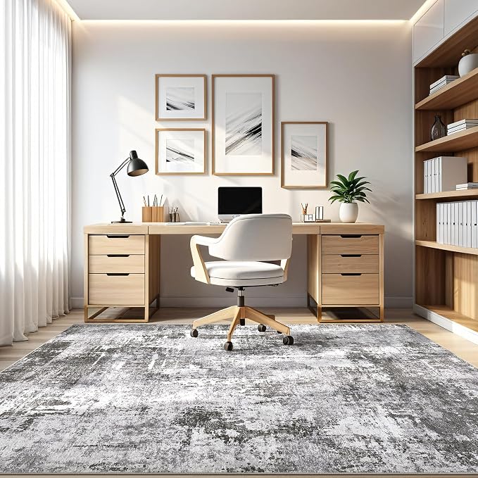 LOONGRUG Area Rug 5x7 Washable Neutral Modern Abstract Living Room Rugs | Soft - Image 8
