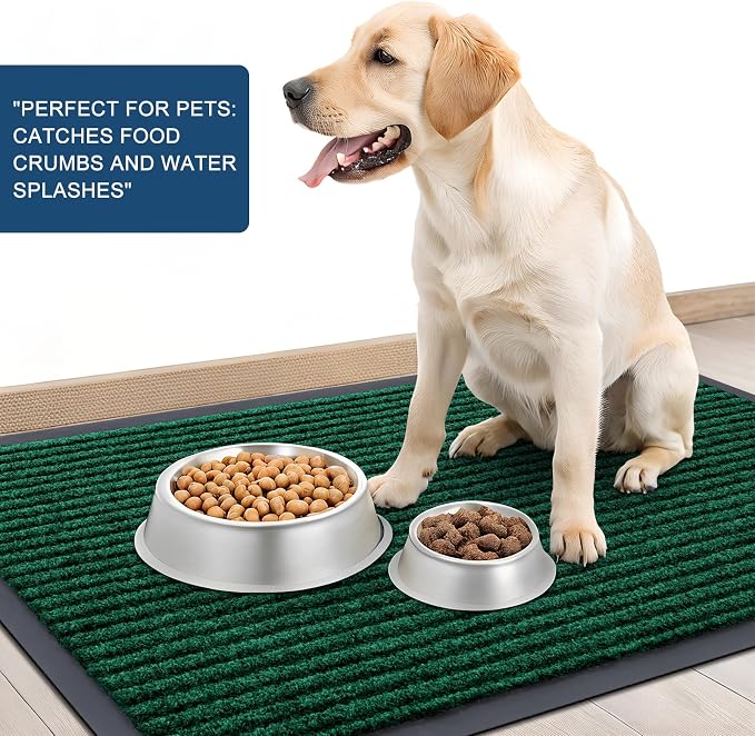 OLANLY 2-Pack Front Door Mats 47x32, Waterproof Heavy-Duty Doormats | Green - Image 6