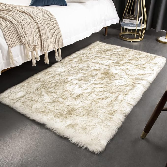 Ashler HOME DECO Soft Fox Faux Fur Chair Couch Cover Area Rug - Image 2