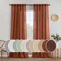 MIULEE Burnt Orange Linen Curtains 90 Inch Long by MIULEE