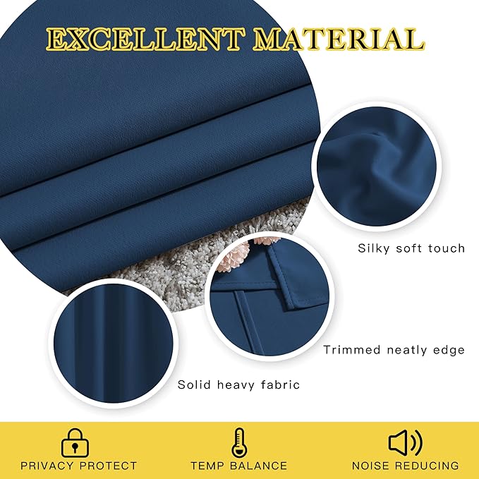 NICETOWN 45 inches Bedroom Curtains Panels - Image 3