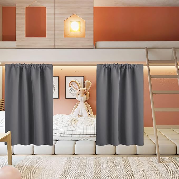 RYB HOME Basement Bathroom Kitchen Cafe Blackout Privacy Curtains, Short by RYBHOME