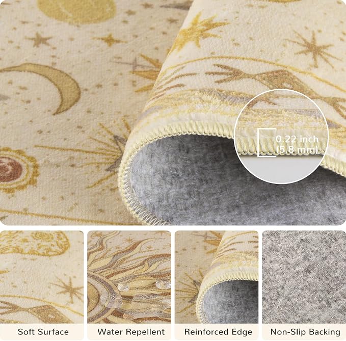 Vacuum-Friendly, 5x7 Washable Area Rug - Image 4