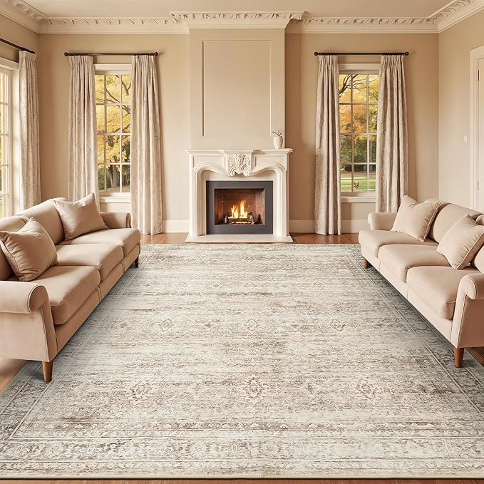 Lofus 8x10 Area Rug for Living Room, Soft Neutral Carpets for Bedroom Dining by Lofus