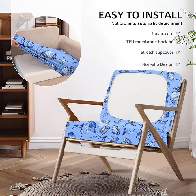 8Pcs Outdoor Cushion Covers, Patio Cushion Covers, Stretch Elastic Slipcovers - Image 5