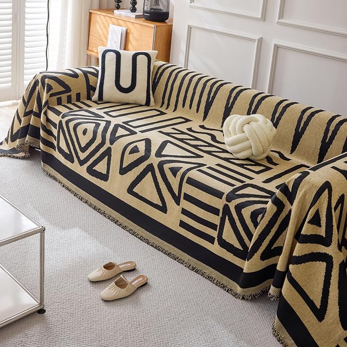 HANDONTIME Boho Geometric Couch Covers by HANDONTIME