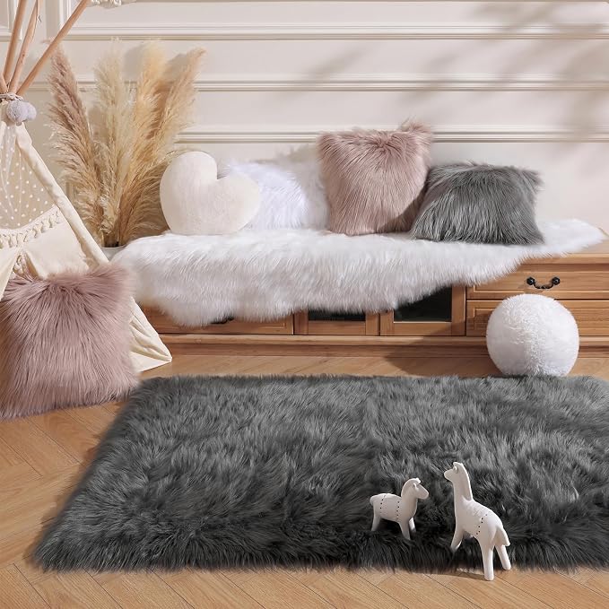 Ashler Faux Fur Area Rug - Image 4