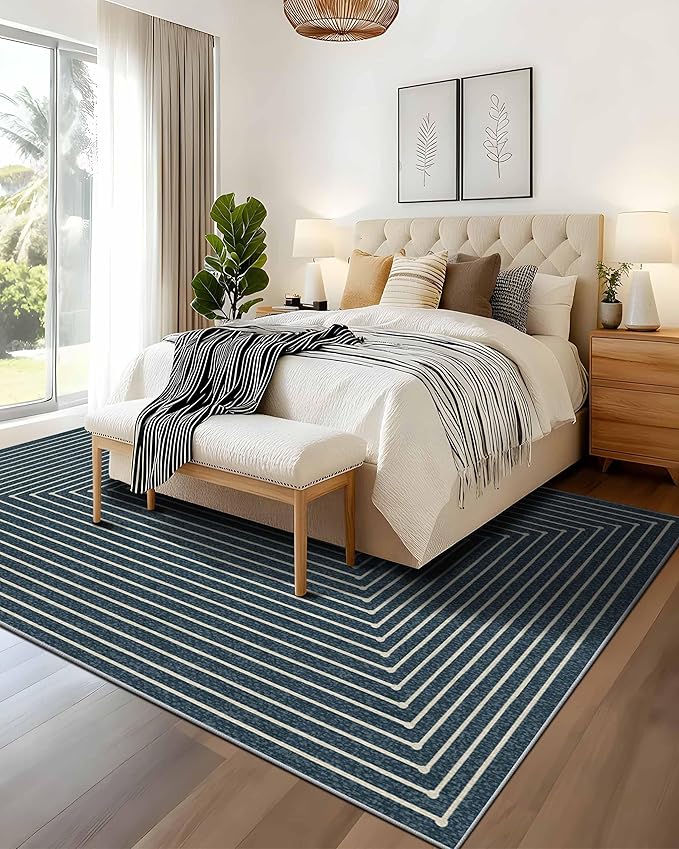 Latte&Fog 8x10 Area Rugs for Living Room, Large Modern Abstract Washable Rug - Image 3