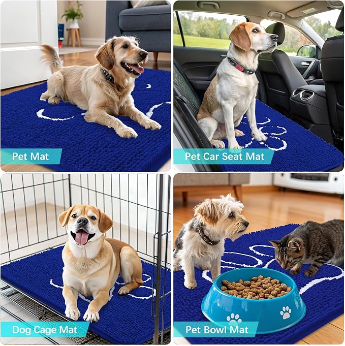 OLANLY Dog Door Mat for Muddy Paws 30x20, Paw Print Design, Absorbs Moisture - Image 7
