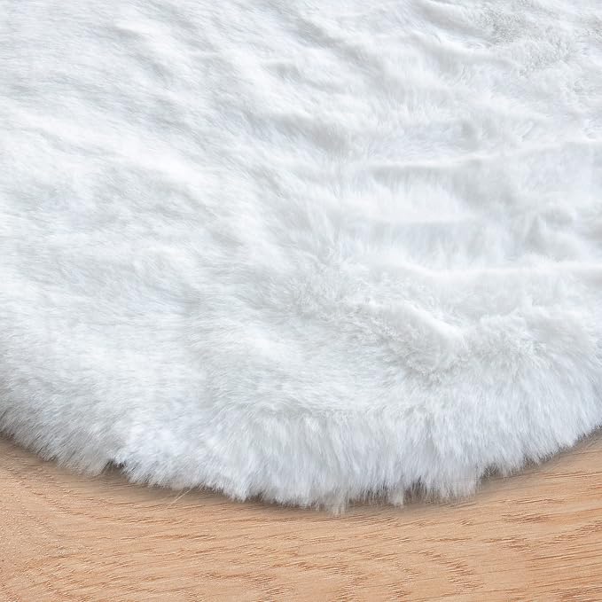 ORINOVA White Shag Round Rugs 8ft - Image 9