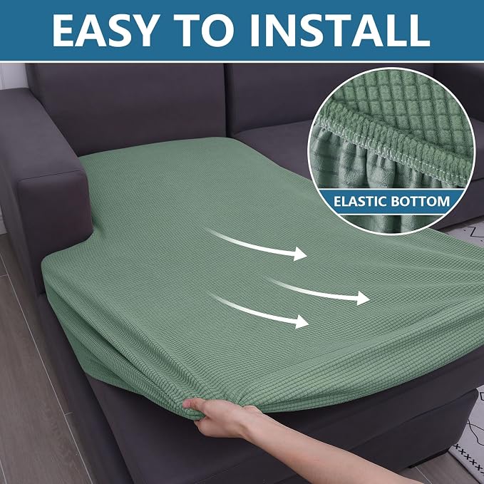 hyha Waterproof Sectional Couch Covers, Non Slip Sofa Couch Cushion Covers L - Image 8