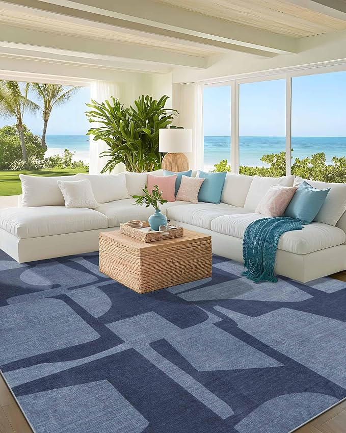 Latte&Fog 8x10 Area Rugs for Living Room, Large Modern Abstract Washable Rug - Image 9
