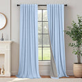 Pitalk 100% Blackout Light Blue Curtains 84 Inch Length by Pitalk