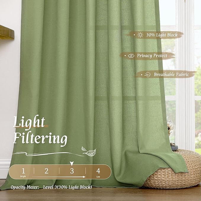 LAMIT Sage Green Linen Curtains - Image 4