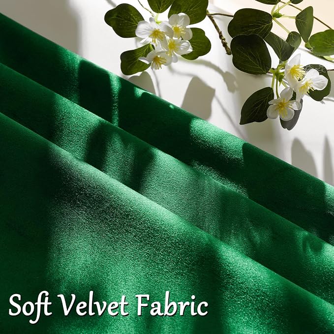 GIGIZAZA Green Velvet Pillow Covers 26x26 Decorative Pillows Pack of 2 | Throw - Image 5