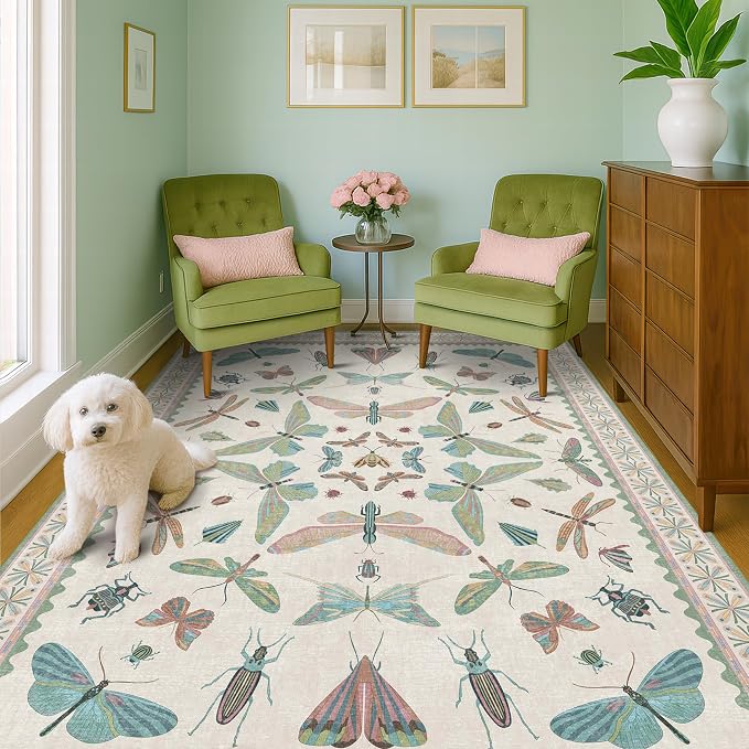 5x7 Pink and Green Nursery Rug - Image 6