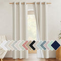 NICETOWN Natural Full Blackout Boho-Chic Linen Curtains 80 inch Long 2 Panels by NICETOWN
