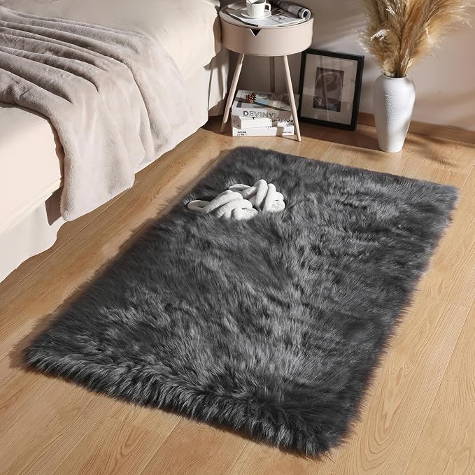 Ashler Faux Fur Area Rug - Image 3
