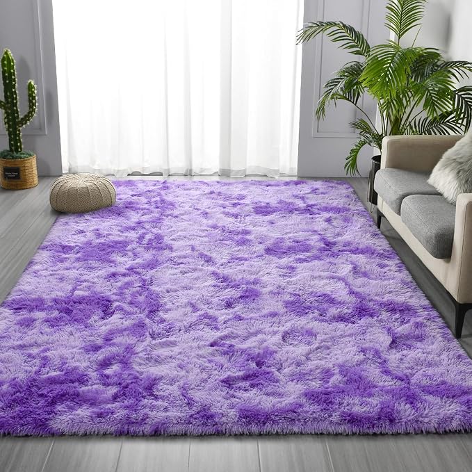 Deerhoo Large Shag Area Rugs 6 x 9, Tie-Dyed Plush Fuzzy Rugs - Image 3