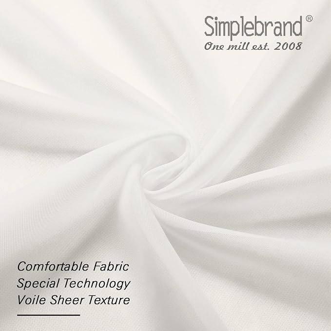 Simplebrand Ivory Sheer Kitchen Curtains - Image 6
