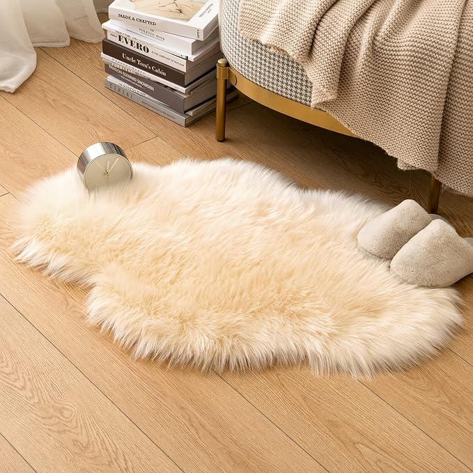 MIULEE Luxury Super Soft Fluffy Area Rug Faux Fur Cloud Shape Rug Decorative - Image 7