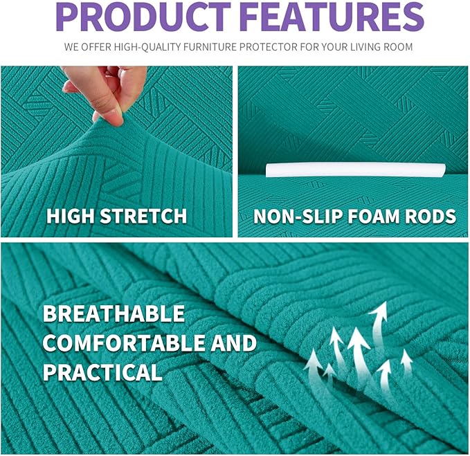 ZNSAYOTX Oversized Super Stretch Couch Cover, New Striped Sofa Covers - Image 4