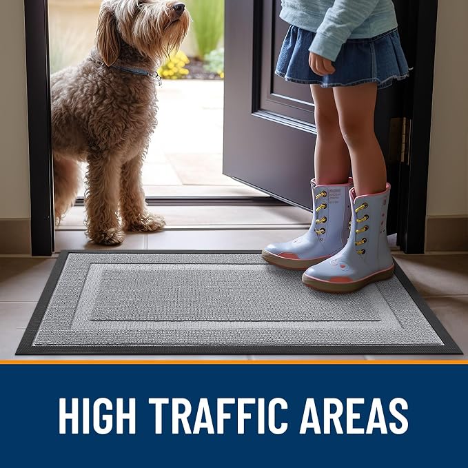 OLANLY Front Door Mat Outside 33x21, All-Season Heavy-Duty Rubber Doormat | - Image 6