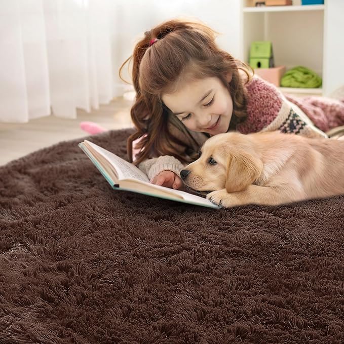 OLANLY Coffee Round Rugs for Bedroom - Image 5