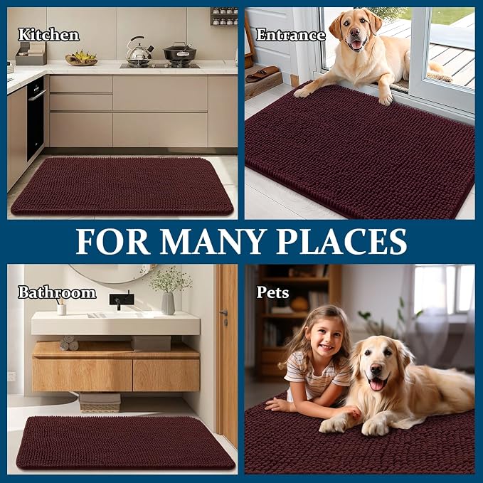 OLANLY Dog Door Mat for Muddy Paws 47x32, Absorbs Moisture and Dirt, Absorbent - Image 8