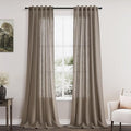 Dark Taupe Linen 102 Inch Long Curtains by Nanspring