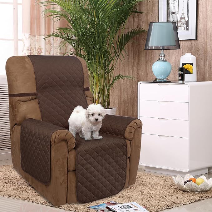 U-NICE HOME Recliner Chair Covers Reversible Quilted Water Repellent Pet - Image 2