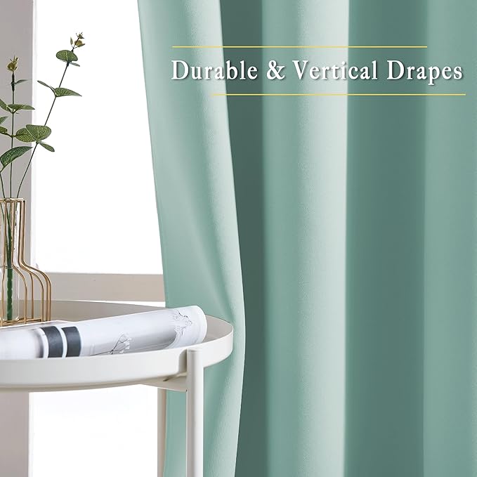 NICETOWN Aqua Blue Room Darkening Curtain Panels - Image 5
