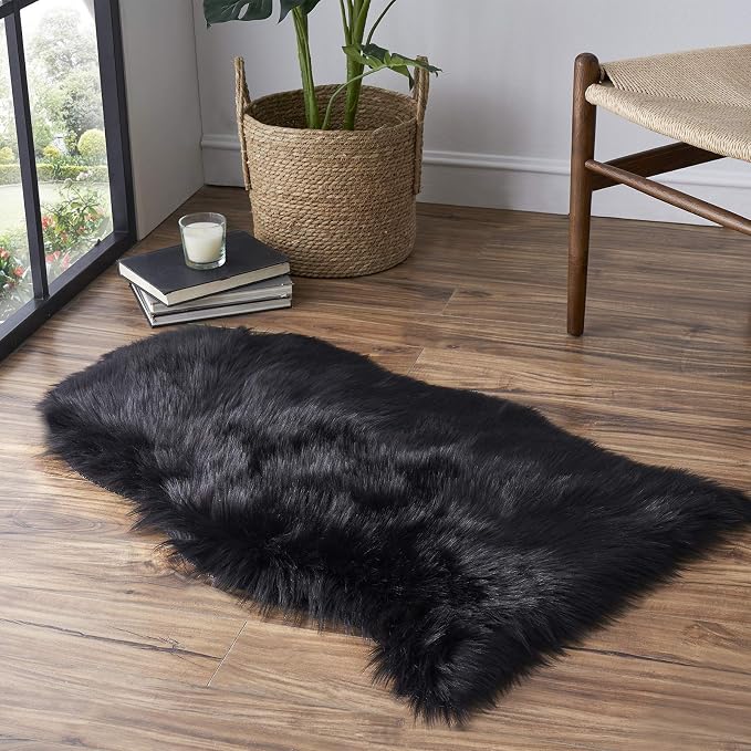 Faux Fur Rug Sofa Chairs Cover, 2X3 Shaggy Furry Rugs by Tangsoo