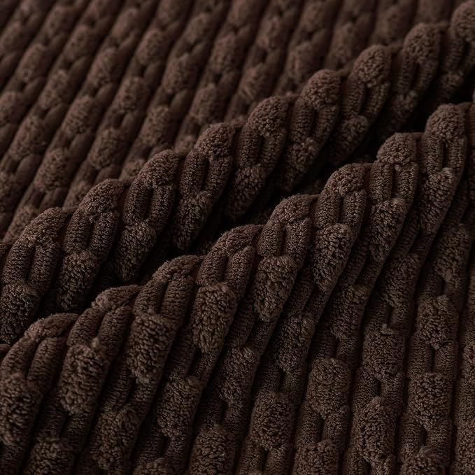 Set of 4 Dark Brown Decorative Throw Pillow Covers 24x24 Inch Corduroy Pillow - Image 3