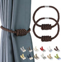 BEL AVENIR Magnetic Curtain Tiebacks, Decorative Drapery Holdbacks Modern Woven by BELAVENIR