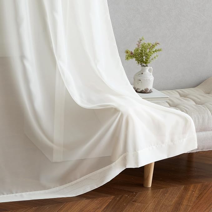 NICETOWN Beige Sheer Curtains Extra Long 135 inch Length - Image 7