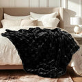 Ultra Soft Cozy Faux Fur Throw Blanket, Fuzzy Plush Thick Bubble Blanket by blunique