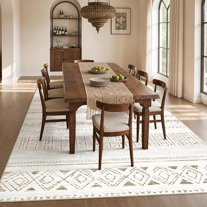 cotiled Boho 5x7 Area Rugs for Living Room: Soft Moroccan Washable Rug | Solve - Image 7