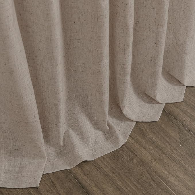 Ecru Linen Curtains 132 Inch Length - Image 8
