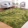 Goideal Fluffy Rug for Bedroom Living Room, 5x7 Green Area Rugs, Faux Fur Shag by Goideal