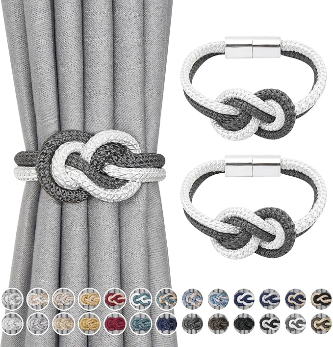 NICEEC 2 Pack Mini Magnetic Curtain Tiebacks Nordic Simple Style Drape Tie by NICEEC