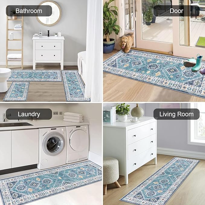 HEBE Boho Kitchen Rug Sets 3 Piece - Image 6