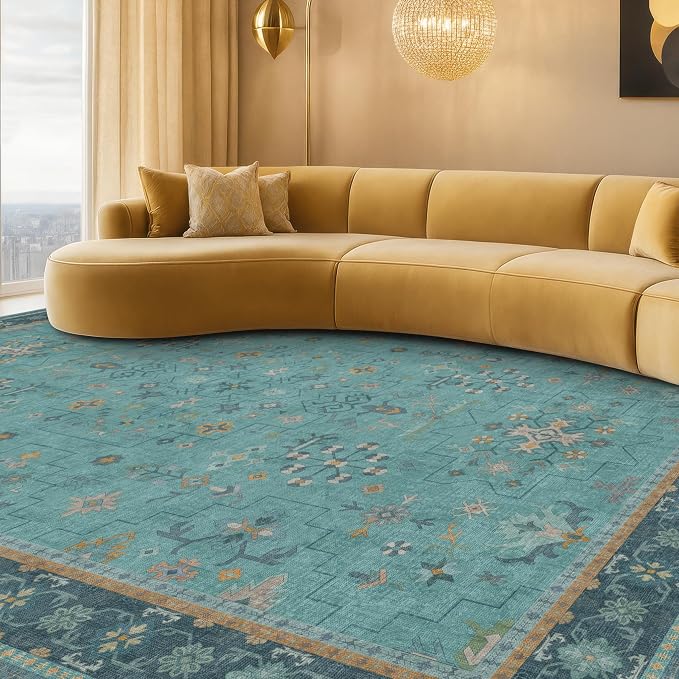Boho 8x10 Large Teal Green Rugs - Image 9