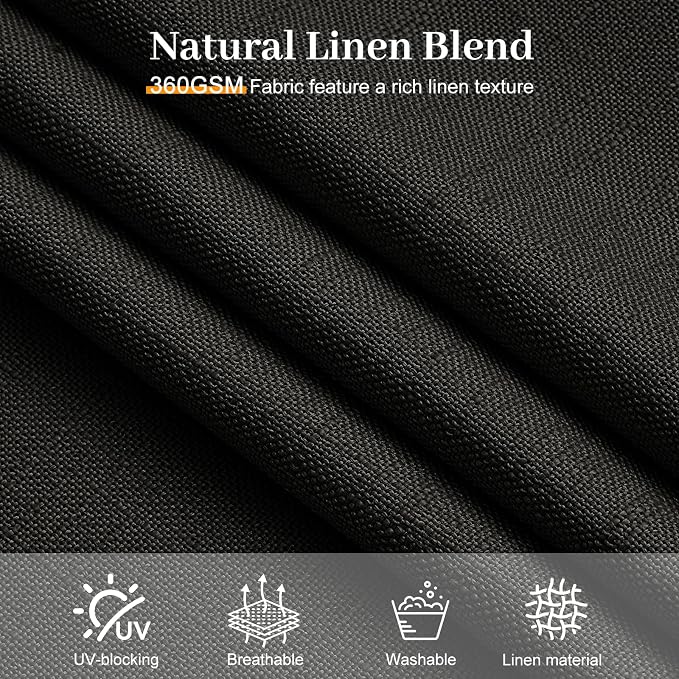 IVAPUPU Black Pinch Pleated 84 Inch Curtains - Image 5