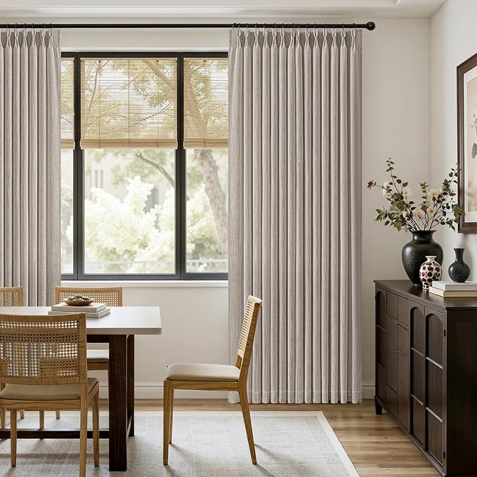 MIULEE Pinch Pleated Thick Linen Curtains 84 Inches Long 2 Panels - Image 5