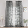 Chyhomenyc Extra Long Charcoal Grey Sheer Curtains 108 Inch Length 2 Panels Set by Chyhomenyc